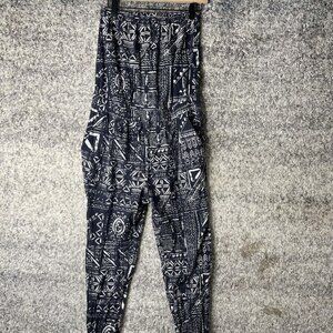 Madewell Pants Womens M/L Black White Tribal Print Harem Jogger Pockets Cotton